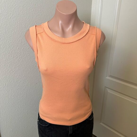 We The Free Tops - We The Free Apricot Ribbed Tank Top Sz M